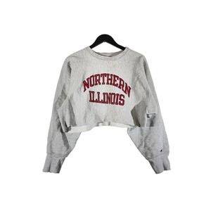 Vintage 1980s Northern Illinois Champion Reverse Weave Sweatshirt L DIY Cut Off